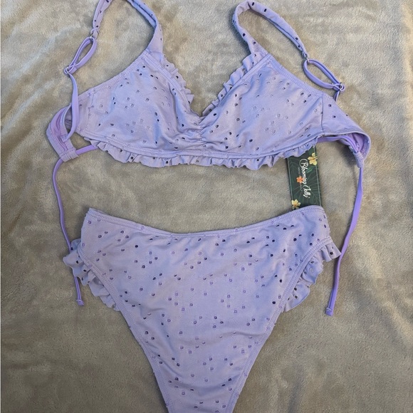 Lavender Ruffle Bikini Set - Picture 3 of 3